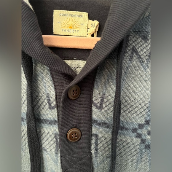 Faherty × Doug Good Feather Campfire Hoodie In Blue Men’s Size Small New - Picture 4 of 12